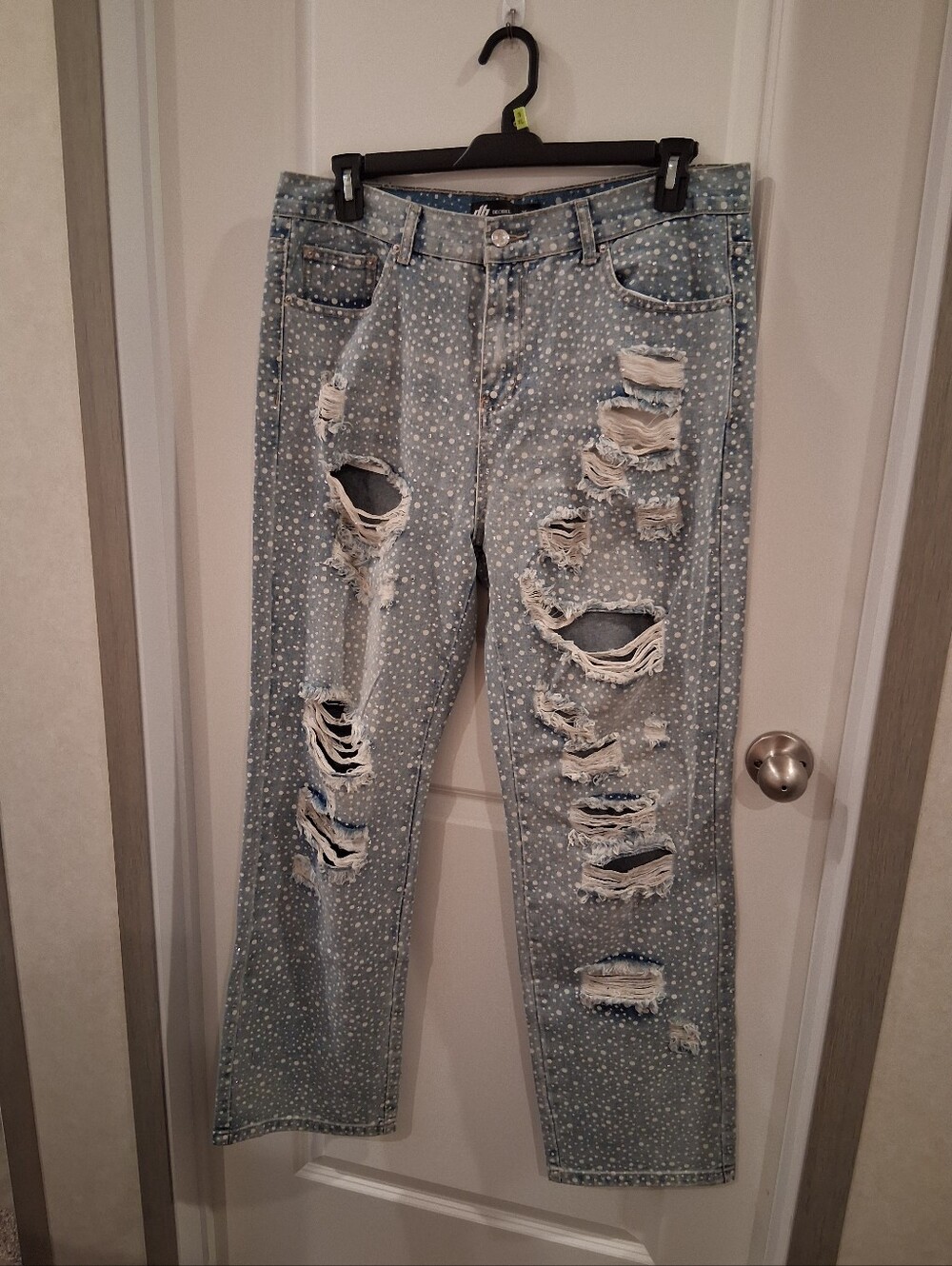 db Light BlueDistressed Polka Dot Jeans Size 36